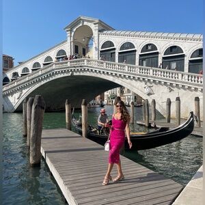 Pink set skirt and top. Beautiful and the material is really nice.